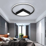 16’/19.5’/23.5’ Wide Acrylic Flushmount Led Ceiling Light In Black/White With Warm/White