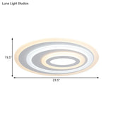 16’/19.5/25.5’ Wide Oval Acrylic Flush Lamp - Contemporary Led White Mount Ceiling Fixture