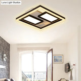 16’/19.5’/35.5’/43’ Wide Superthin Flush Light - Nordic Style Black Metal Led Ceiling (Warm/White)