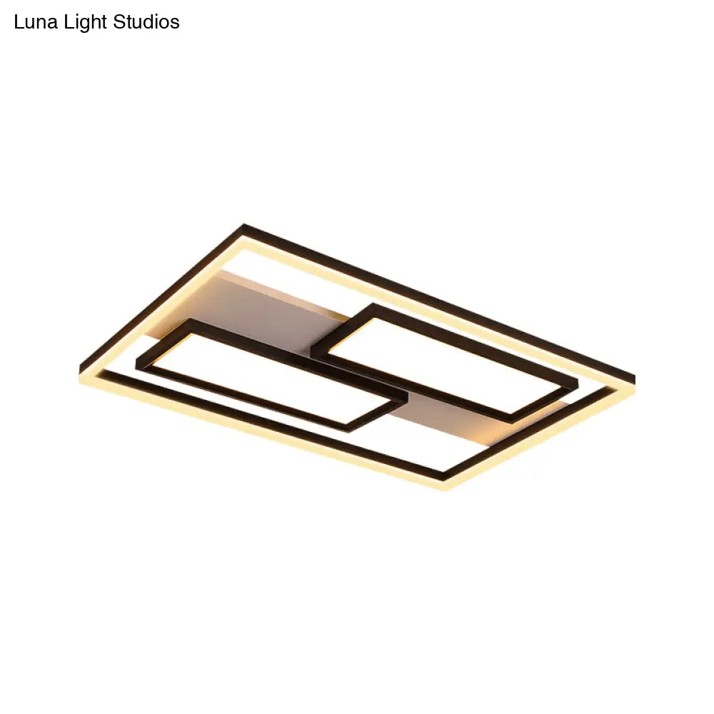16’/19.5’/35.5’/43’ Wide Superthin Flush Light - Nordic Style Black Metal Led Ceiling (Warm/White)