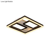 16’/19.5’/35.5’/43’ Wide Superthin Flush Light - Nordic Style Black Metal Led Ceiling (Warm/White)