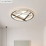 16’/19.5’ Acrylic Ring Led Flush Mount Ceiling Light In Black White/Warm
