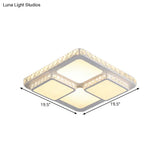 16’/19.5’ Minimalist Crystal Block Led Ceiling Lamp In Warm/White Light