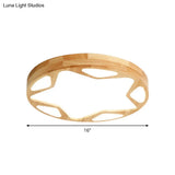 16’/19.5’ Minimalist Wood Led Ceiling Light With Star Design In Warm/White/Natural - Beige