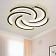 16’/19.5’ Modern Led Acrylic Spiral Flush Light Black Ceiling Mount For Bedroom - Warm/White /