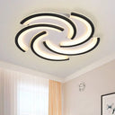 16’/19.5’ Modern Led Acrylic Spiral Flush Light Black Ceiling Mount For Bedroom - Warm/White /
