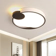 16’/19.5’ Modern White And Black Acrylic Flush Mount Led Ceiling Lamp In White/Warm Light Black