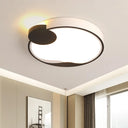 16’/19.5’ Modern White And Black Acrylic Flush Mount Led Ceiling Lamp In White/Warm Light Black