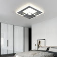 16’/19.5’ Square Ceiling Mount Light: Contemporary Acrylic Gray Led Flush Warm/White Light Grey