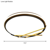 16’/19.5’ W Acrylic Round Flush Led Light Fixture In Black - Nordic Design Warm/White Lighting