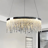 16’/19.5’ Wide Chrome Round Led Crystal Ceiling Chandelier In Modern Style - Warm/White Light /