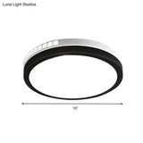 16’/19’ W Led Round Flush Mount Lamp Black Crystal Ceiling Fixture With Warm/White/3 Color Light