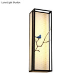 16/31.5 H Black Fabric Wall Mounted Light: Classic 1-Light Sconce For Living Room