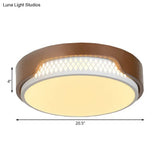 16.5’/20.5’ Dia Brown Round Flush Ceiling Light With Simplicity Acrylic Led Warm/White Fixture