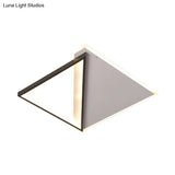 16.5’/20.5’ Led Ceiling Flush Light Metallic Black And White Rhombus Indoor Lighting Warm/White