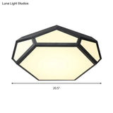 16.5’/20.5’ Metal Geometric Flush Mount Ceiling Light With Acrylic Shade In Nordic Black/White