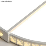 16.5/20.5 Simple Round Led Flush Mount Lamp - White Ceiling Light Fixture For Bedroom Warm/White