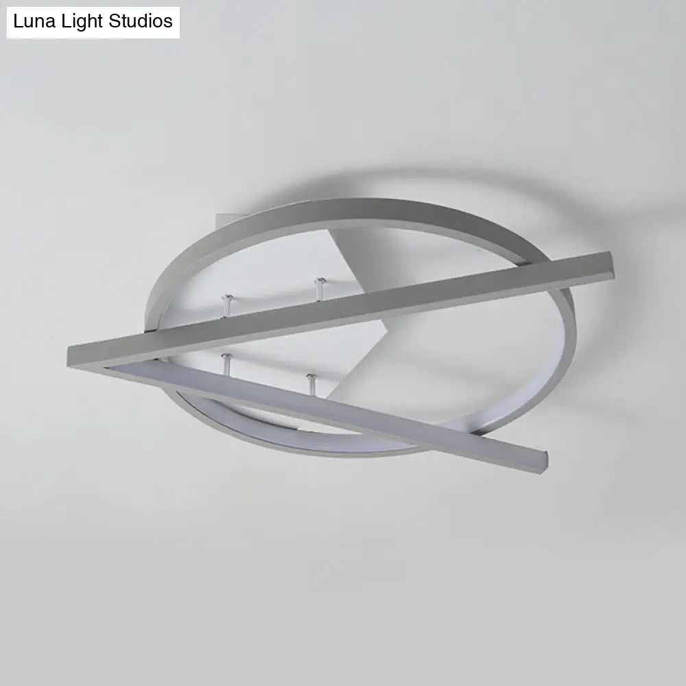 16.5’/20.5’ W Hotel Led Flush Light Simplicity Grey Ceiling Mount Lamp