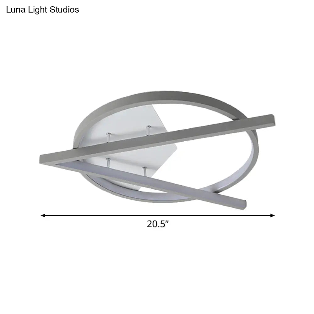 16.5’/20.5’ W Hotel Led Flush Light Simplicity Grey Ceiling Mount Lamp