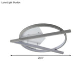 16.5’/20.5’ W Hotel Led Flush Light Simplicity Grey Ceiling Mount Lamp