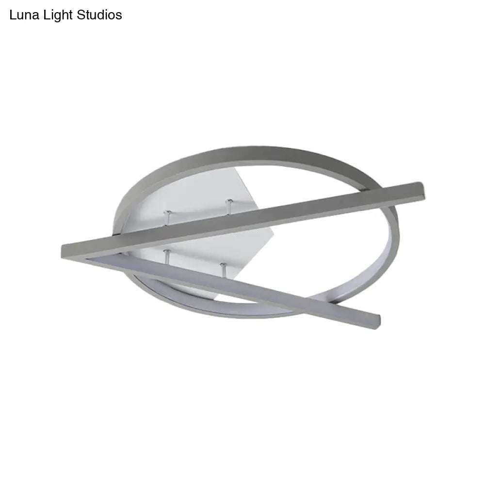 16.5’/20.5’ W Hotel Led Flush Light Simplicity Grey Ceiling Mount Lamp