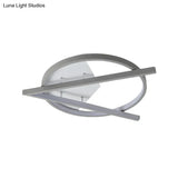16.5’/20.5’ W Hotel Led Flush Light Simplicity Grey Ceiling Mount Lamp
