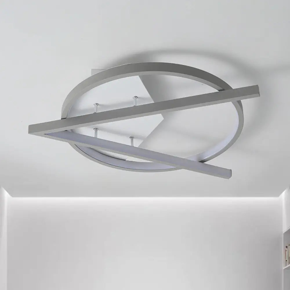 16.5’/20.5’ W Hotel Led Flush Light Simplicity Grey Ceiling Mount Lamp / 16.5’ White
