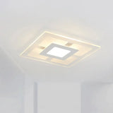 16.5’/20.5’ Wide Acrylic Square Ceiling Mounted Light - Modern Simple Style White Led Flush