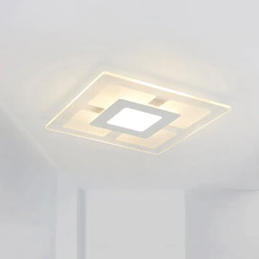 16.5’/20.5’ Wide Acrylic Square Ceiling Mounted Light - Modern Simple Style White Led Flush