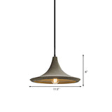 Vintage Style Grey Cement Head Pendant Lamp For Restaurant Ceiling - Flared Shade Design