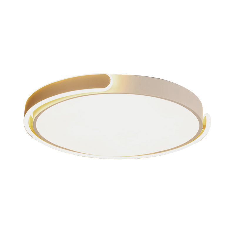 Modern Led Flush Ceiling Light With Acrylic Shade In Black/White/Champagne 15/19/23 Diameter -