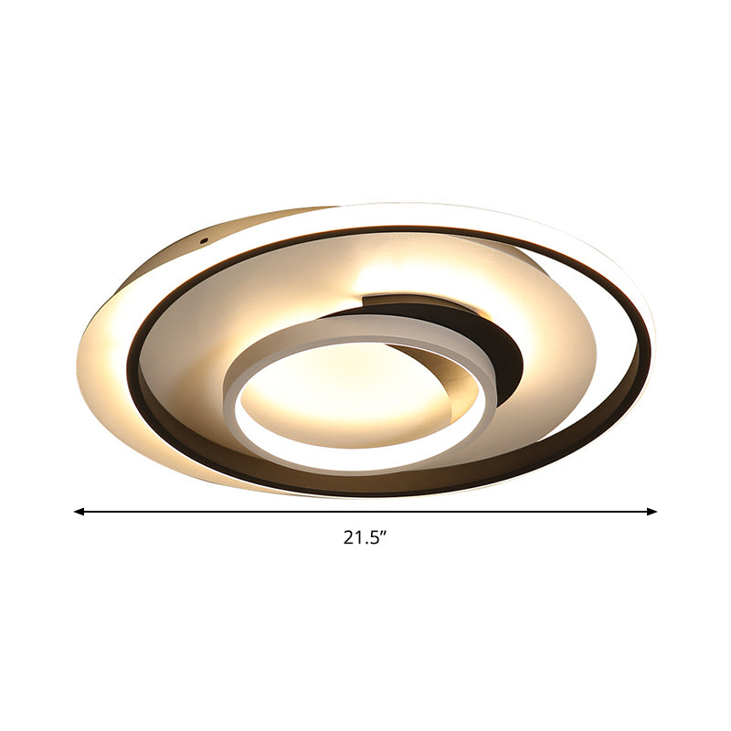 Modern Black Flush Ceiling Lighting Fixture - 18/21.5 Round Acrylic Led Light In Warm/White