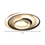 Modern Black Flush Ceiling Lighting Fixture - 18/21.5 Round Acrylic Led Light In Warm/White
