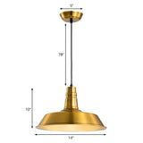 Barn Shaped Metal Pendant Light With Industrial Style - Copper/Gold Finish