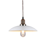 Stylish Metal Pendant Light With Cone/Saucer/Dome Shade - Loft Design In White Ideal For Restaurants