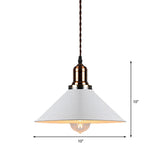 Stylish Metal Pendant Light With Cone/Saucer/Dome Shade - Loft Design In White Ideal For Restaurants