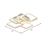 Modern Geometric Flush Light Acrylic Led Ceiling - 4/6/8 Lights Warm/White