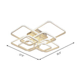 Modern Geometric Flush Light Acrylic Led Ceiling - 4/6/8 Lights Warm/White