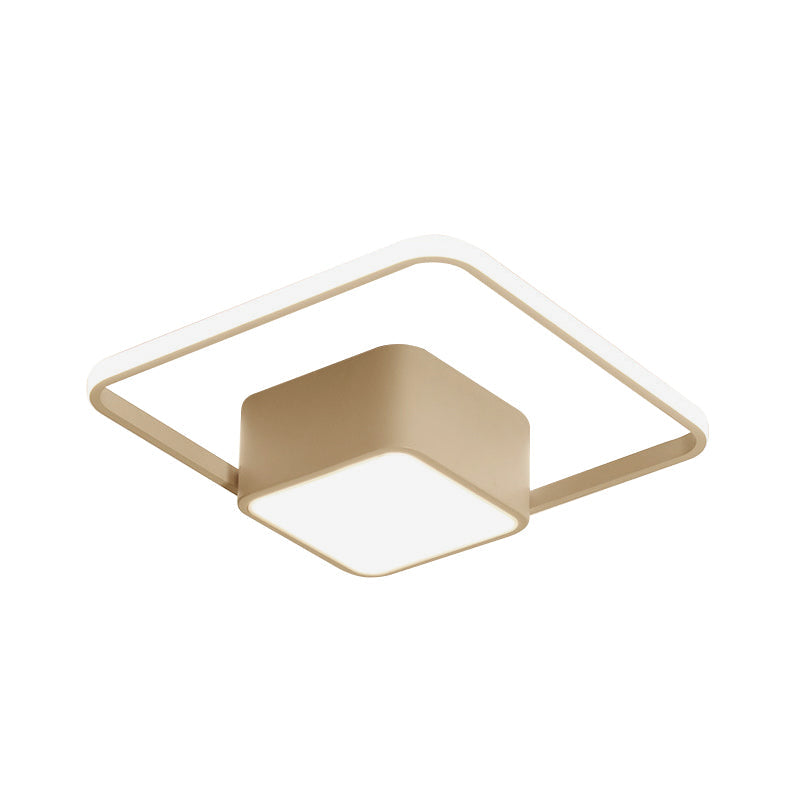 Modern Led Acrylic Ceiling Light - Square And Block Design 18/21.5/25.5 Wide Flush Mount