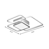 Modern Led Acrylic Ceiling Light - Square And Block Design 18/21.5/25.5 Wide Flush Mount