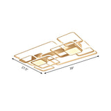 Modern Led Acrylic Ceiling Light - Square And Block Design 18/21.5/25.5 Wide Flush Mount