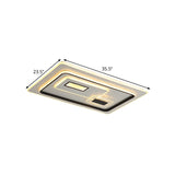 Led Minimalist Black Flush Mount Ceiling Lamp With Metal Rectangle Shade Warm/White Light Options