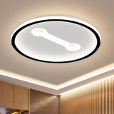 Ultra-Thin Round Metallic Flush Light Nordic Black/Gold Led Mount Fixture Warm/White 16/19.5 Dia