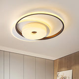 Metallic Nordic Led Flush Mount Ceiling Fixture In Warm/White 16/19.5 Wide White / 16 Warm