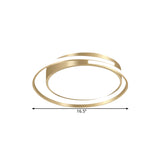 Metal Drum Flush Mount Lamp - Contemporary Led Gold Ceiling Light For Bedroom Multiple Sizes