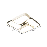 Modernistic Trapezoid Led Ceiling Flush Mount In Black - White Metallic Finish With Warm/White/3
