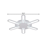 Contemporary Metallic Blossom Flush Mount Led Light In Warm/White - 29.5/34/30.5 Wide