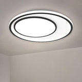 Nordic Led Flushmount Lighting Metal Round Ceiling Flush Mount In Black 16.5/20.5 Width Customizable