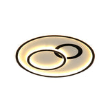 16’/19.5’ Modern Round Flush Lamp Metallic Led Ceiling Fixture Black 3 Color Light - Perfect