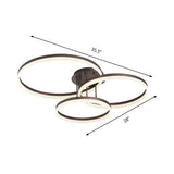 Modern Led Acrylic Ceiling Light Fixture - Brown Semi Flush Mount Lamp In 3 Widths & Tones
